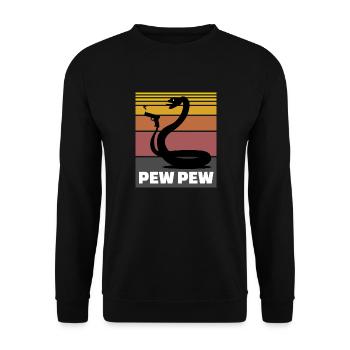 Snake Pew Pew Gift - Unisex Sweatshirt - black - Front - Alina (178cm) & Michal (187cm)
