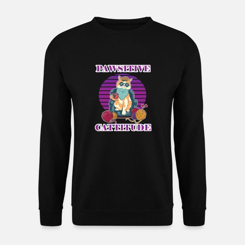 Pawsitive Cattitude - Unisex Pullover - Schwarz