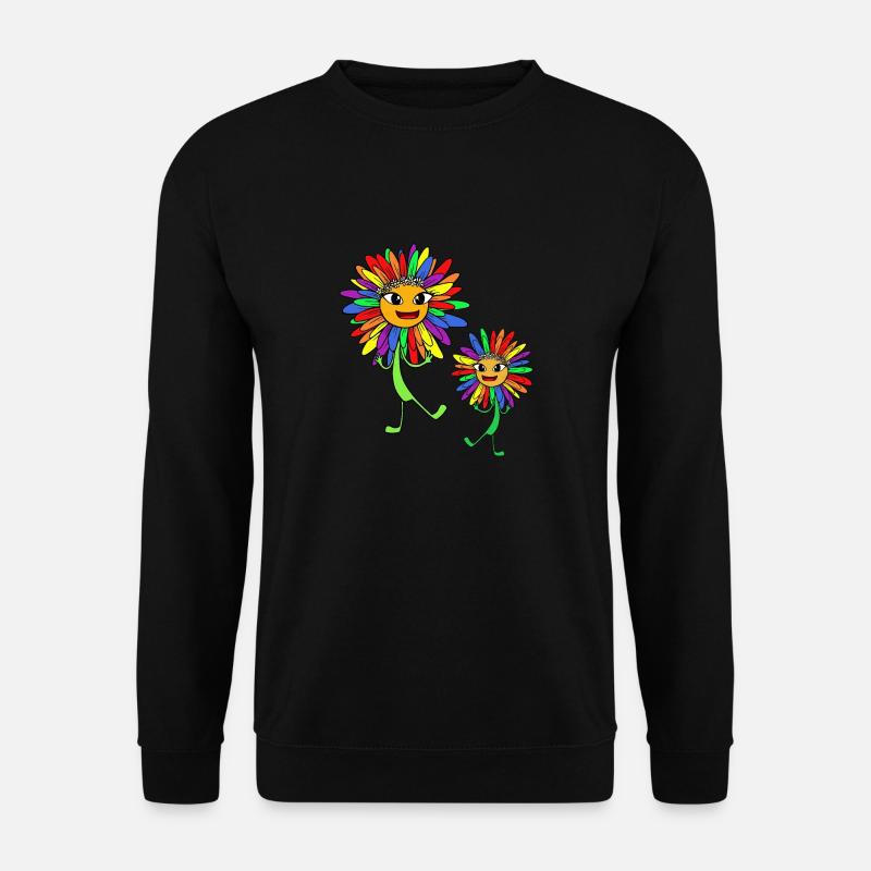 Hippie Regenbogen Sonnenblumen LGBT Gay Pride - Unisex Pullover - Schwarz