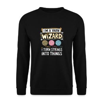 Enchanting creations made of yarn - Unisex Sweatshirt - black - Front - Alina (178cm) & Michal (187cm)