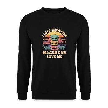 Love goes through macarons - Unisex Sweatshirt - black - Front - Alina (178cm) & Michal (187cm)