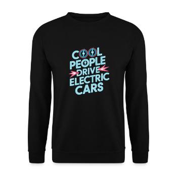 Cool People Drive Electric Cars 5 - Unisex Pullover - Schwarz - Vorne - Alina (178cm) & Michal (187cm)
