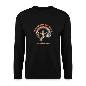 Unterstütze die lokale Nachbarschaft - Unisex Pullover - Schwarz - Vorne - Alina (178cm) & Michal (187cm)