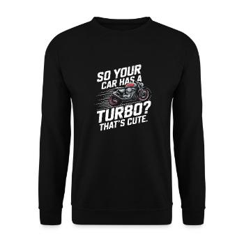 Fun racing design for motorcycle fans - Unisex Sweatshirt - black - Front - Alina (178cm) & Michal (187cm)