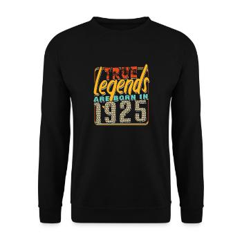 True legends are born in 1925 Vintage Birthday - Unisex Sweatshirt - black - Front - Alina (178cm) & Michal (187cm)