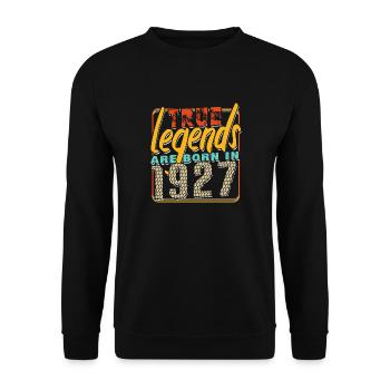 True legends are born in 1927 Vintage Birthday - Unisex Sweatshirt - black - Front - Alina (178cm) & Michal (187cm)