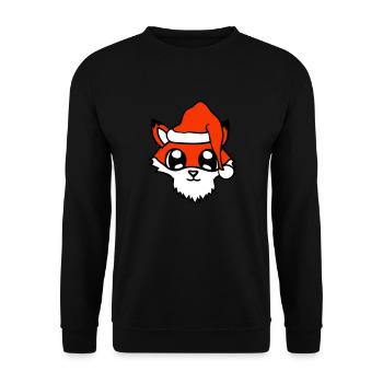 Fuchs Rotfuchs Weihnachtsmann Weihnachten Geschenk - Unisex Pullover - Schwarz - Vorne - Alina (178cm) & Michal (187cm)
