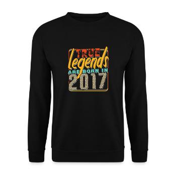 True legends are born in 2017 Vintage Anniversary - Unisex Sweatshirt - black - Front - Alina (178cm) & Michal (187cm)