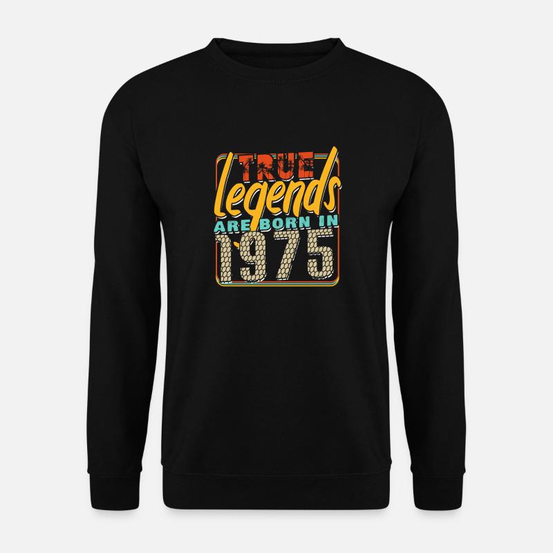 Wahre Legenden werden 1975 geboren Vintage Geburtstag - Unisex Pullover - Schwarz