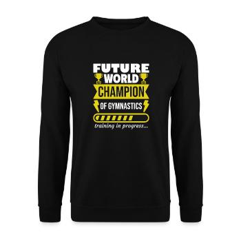Zukünftiger Weltmeister in der Gymnastik,Sport - Unisex Pullover - Schwarz - Vorne - Alina (178cm) & Michal (187cm)