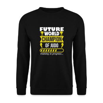 Future World Champion in Judo,Sports,Gift - Unisex Sweatshirt - black - Front - Alina (178cm) & Michal (187cm)