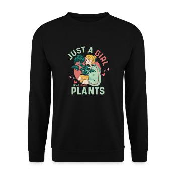 Juste une fille qui aime les plantes Jardinage botanique - Sweat-shirt Unisexe - noir - Devant - Alina (178cm) & Michal (187cm)