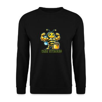 Abeille musclée - Sweat-shirt Unisexe - noir - Devant - Alina (178cm) & Michal (187cm)