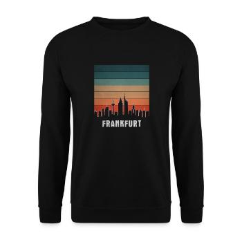 Retro Cities Frankfurt Sunset01 - Unisex Pullover - Schwarz - Vorne - Alina (178cm) & Michal (187cm)