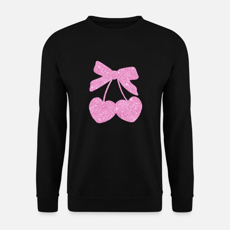 Rosa Herzkirschen - Unisex Pullover - Schwarz