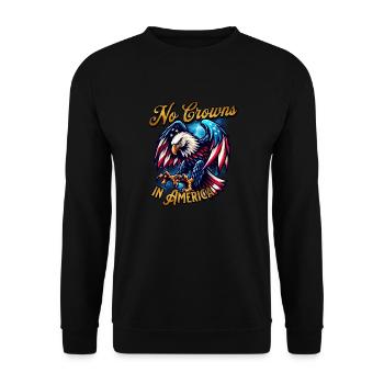 No Crowns Just Presidents Eagle No King - Unisex Pullover - Schwarz - Vorne - Alina (178cm) & Michal (187cm)