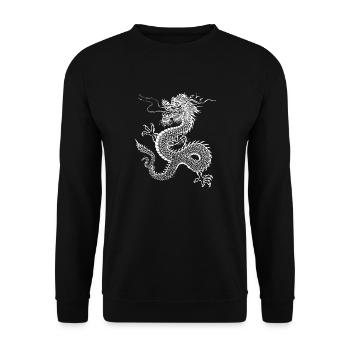 Chinese dragon design - Unisex Sweatshirt - black - Front - Alina (178cm) & Michal (187cm)