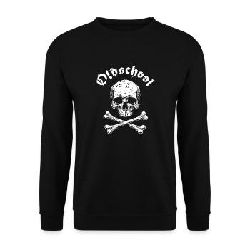 OLDSCHOOL SKULL Pirate Logo - Unisex Sweatshirt - black - Front - Alina (178cm) & Michal (187cm)
