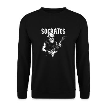Socrate jouant de la guitare - Sweat-shirt Unisexe - noir - Devant - Alina (178cm) & Michal (187cm)