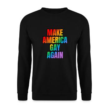 Make America GAY Again - Unisex Sweatshirt - black - Front - Alina (178cm) & Michal (187cm)