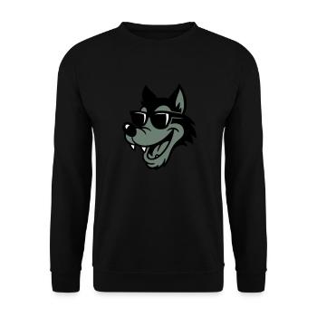 Wolf Comic - Unisex Pullover - Schwarz - Vorne - Alina (178cm) & Michal (187cm)