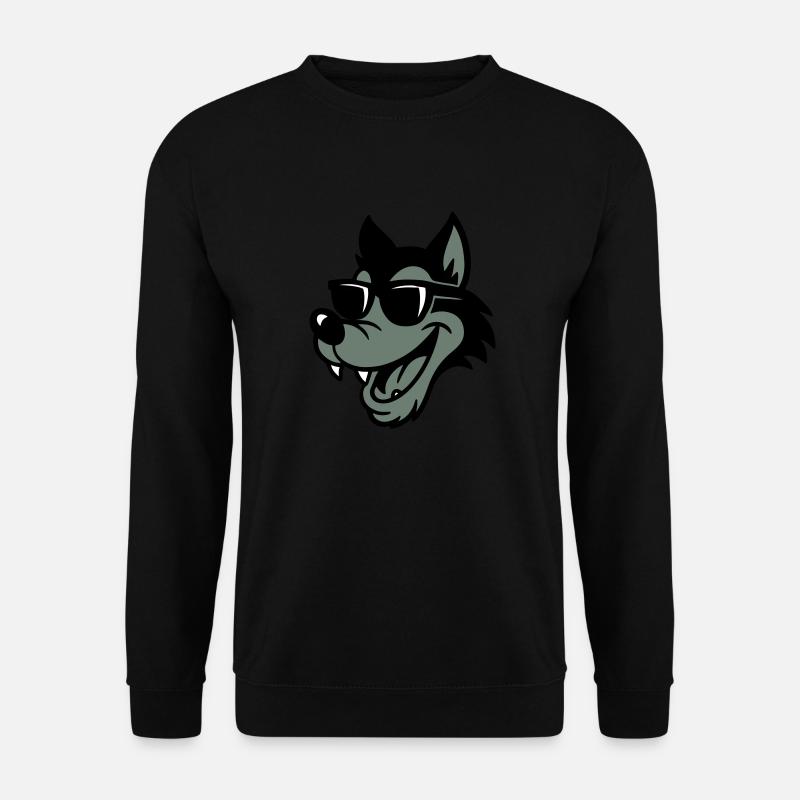Wolf Comic - Unisex Pullover - Schwarz