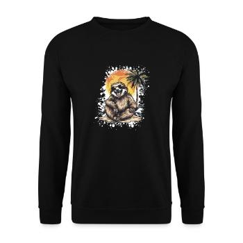 Sloth Summer Holiday - Unisex Sweatshirt - black - Front - Alina (178cm) & Michal (187cm)