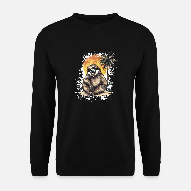 Faultier Sommer Urlaub - Unisex Pullover - Schwarz