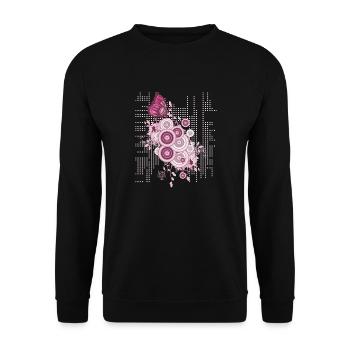beau Butterflies - Unisex Pullover - Schwarz - Vorne - Alina (178cm) & Michal (187cm)