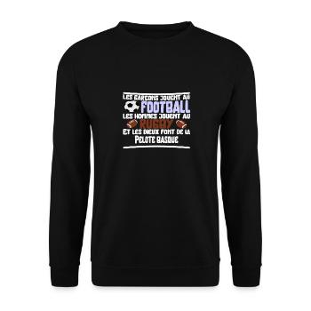 Les dieux Pelote basque cadeau - Sweat-shirt Unisexe - noir - Devant - Alina (178cm) & Michal (187cm)