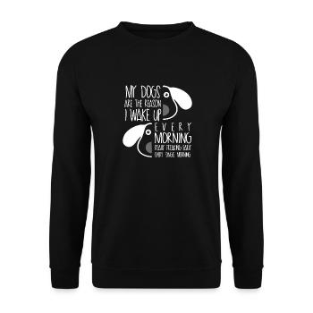 Chemise d'amoureux des chiens - Sweat-shirt Unisexe - noir - Devant - Alina (178cm) & Michal (187cm)