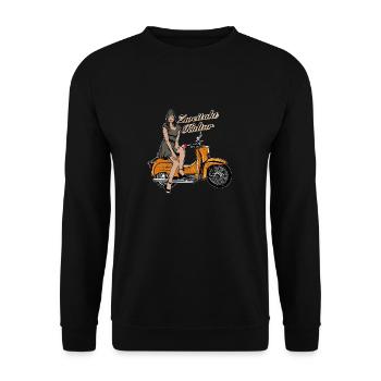 Simson Schwalbe KR51 Rétro trafic orange - Sweat-shirt Unisexe - noir - Devant - Alina (178cm) & Michal (187cm)