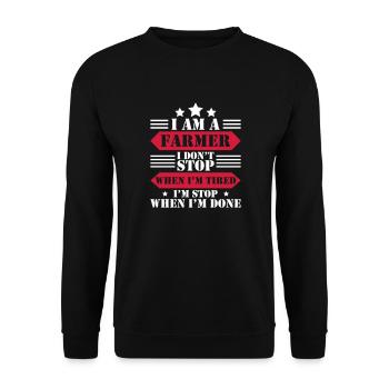I AM A FARMER-farmers - Unisex Sweatshirt - black - Front - Alina (178cm) & Michal (187cm)