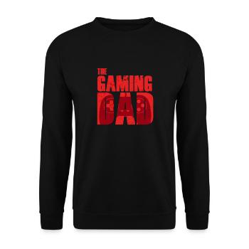 The Playing Papa Gamer Father's Day Father Gift - Unisex Sweatshirt - black - Front - Alina (178cm) & Michal (187cm)