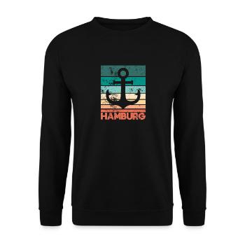 Hambourg Navire portuaire Hanséatique Ville de St. Pauli Cadeau - Sweat-shirt Unisexe - noir - Devant - Alina (178cm) & Michal (187cm)