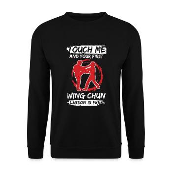 Wing Chun Humor Für Kampfsportler - Unisex Pullover - Schwarz - Vorne - Alina (178cm) & Michal (187cm)