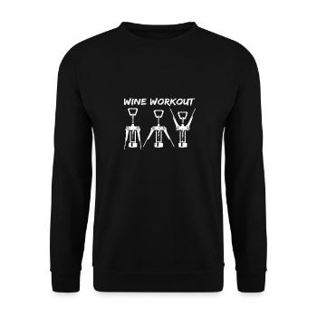 Funny Wine Workout Wine Opener - Unisex Sweatshirt - black - Front - Alina (178cm) & Michal (187cm)