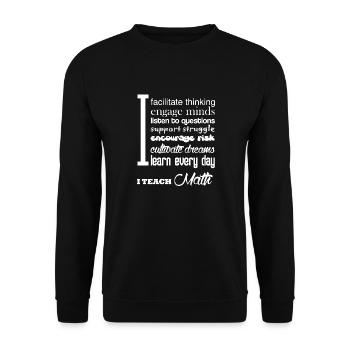 Math Teacher Shirt - Unisex Sweatshirt - black - Front - Alina (178cm) & Michal (187cm)