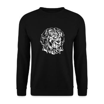 BRIARD Dog Dogs Dog Portrait Pedigree Dog Wilsigns - Unisex Sweatshirt - black - Front - Alina (178cm) & Michal (187cm)