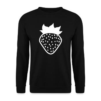 Strawberry Erdbeere - Unisex Pullover - Schwarz - Vorne - Alina (178cm) & Michal (187cm)