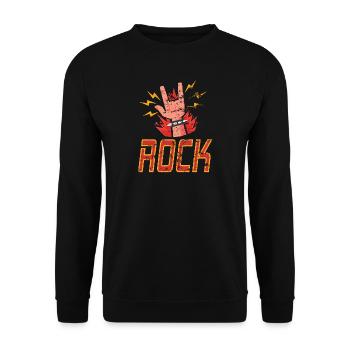 Hand Horns Rock Band Distressed print - Sweat-shirt Unisexe - noir - Devant - Alina (178cm) & Michal (187cm)
