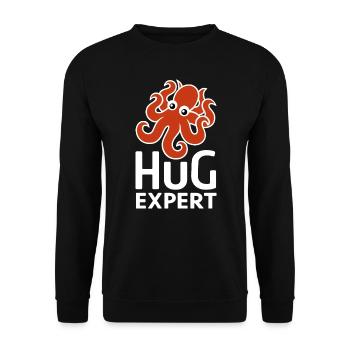 Hug Expert - Unisex Sweatshirt - black - Front - Alina (178cm) & Michal (187cm)