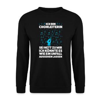 Chorleiterin Beruf Chorsänger Geschenk - Unisex Pullover - Schwarz - Vorne - Alina (178cm) & Michal (187cm)