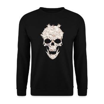 Skelett mit Ziegen Skelette Ziege Geschenk - Unisex Pullover - Schwarz - Vorne - Alina (178cm) & Michal (187cm)
