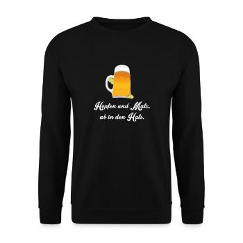 bier - Unisex Pullover - Schwarz - Vorne - Alina (178cm) & Michal (187cm)