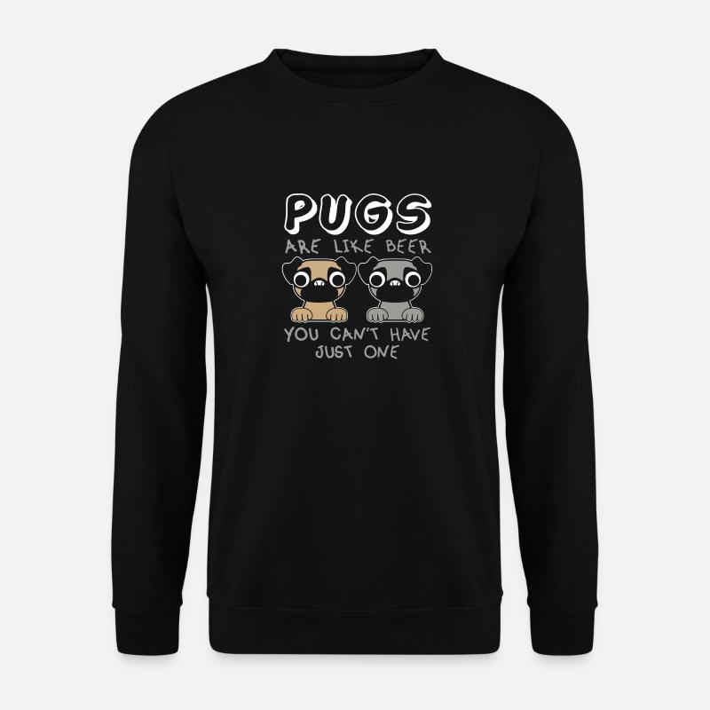 Pug and Beer Shirt - Unisex Pullover - Schwarz