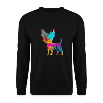 Chihuahua Flowers - Unisex Pullover - Schwarz - Vorne - Alina (178cm) & Michal (187cm)