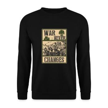La guerre ne change jamais - Sweat-shirt Unisexe - noir - Devant - Alina (178cm) & Michal (187cm)