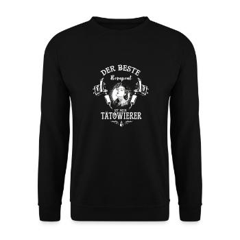Tattoo! Tätowierung! Tätowierer! - Unisex Pullover - Schwarz - Vorne - Alina (178cm) & Michal (187cm)