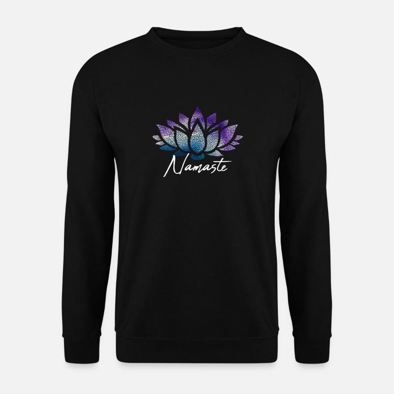 Namaste lotus flower colorful pattern pattern - Unisex Sweatshirt - black
